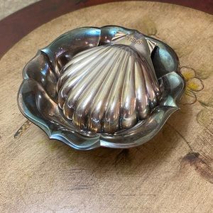 Antique Continental Silver Dish with Shell